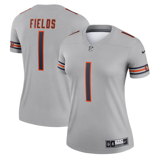 Women's Chicago Bears Justin Fields Inverted Legend Jersey Gray