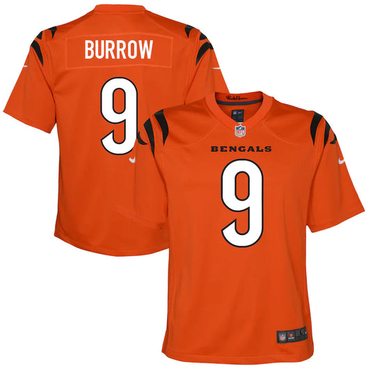 Youth Cincinnati Bengals Joe Burrow Alternate Orange Game Jersey