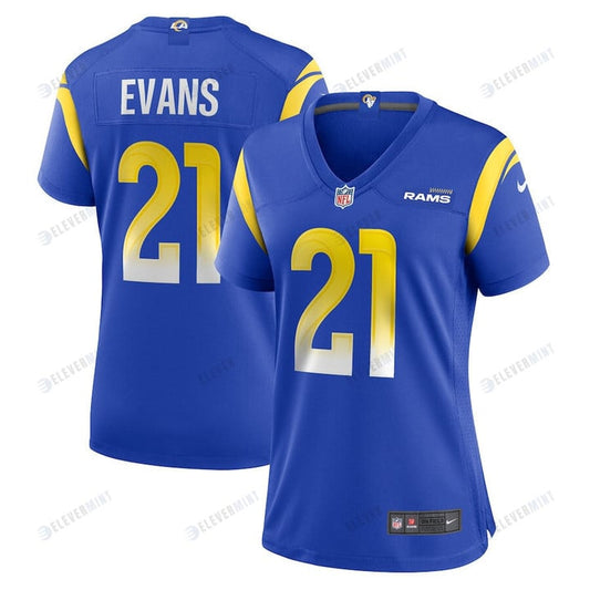 Zach Evans 21 Los Angeles Rams Game Women Jersey - Royal