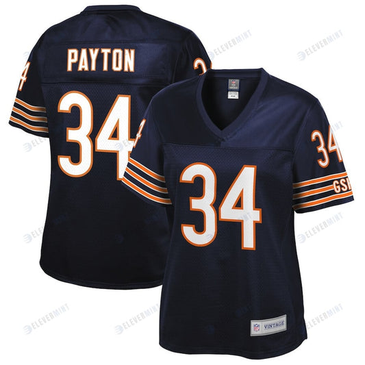 Walter Payton 34 Chicago Bears Pro Line Women Retired Jersey - Navy