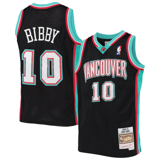 Youth Vancouver Grizzlies Mike Bibby Mitchell & Ness Black 2001-01 Hardwood Classics Swingman Jersey