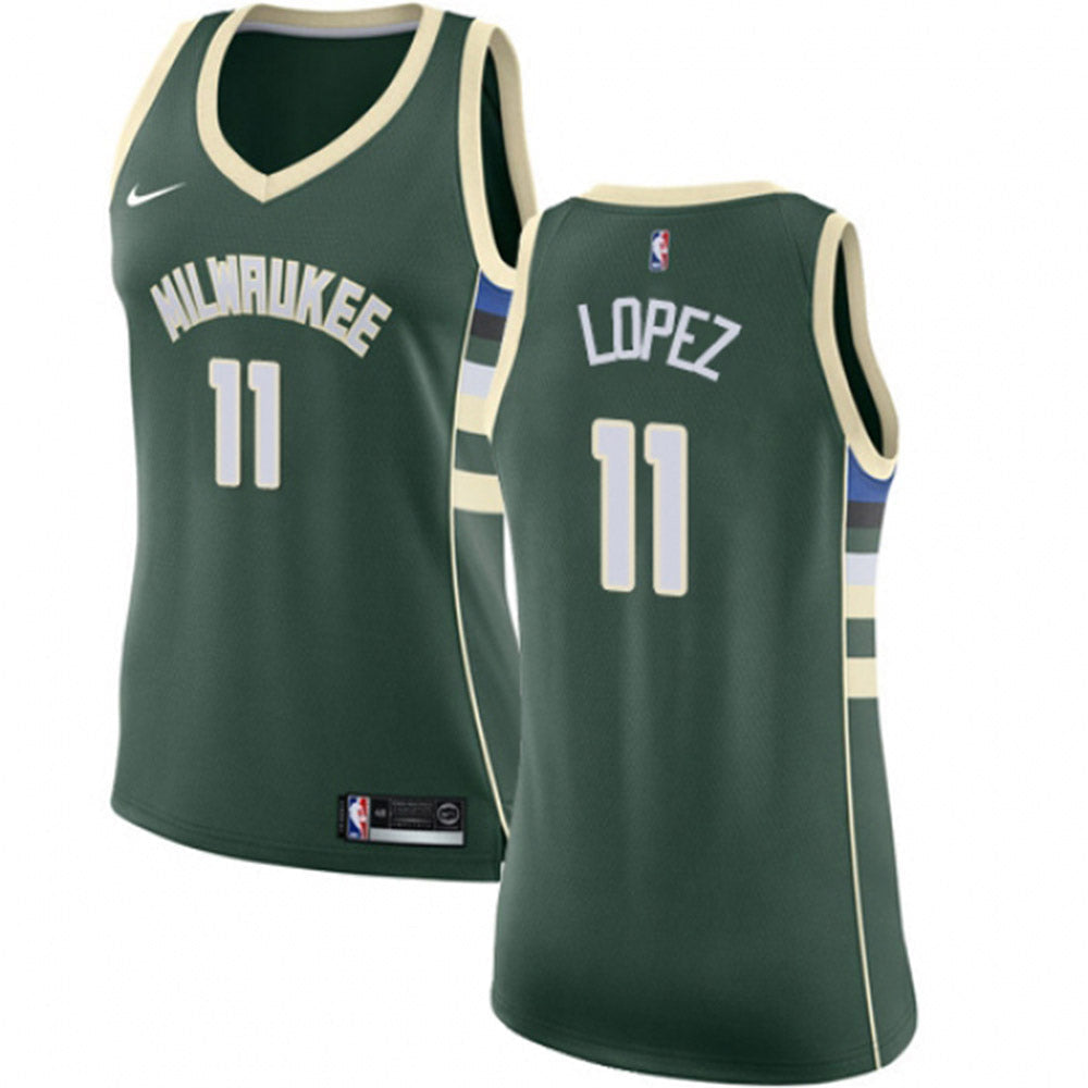 Women's Milwaukee Bucks Brook Lopez Icon Edition Jersey - Green