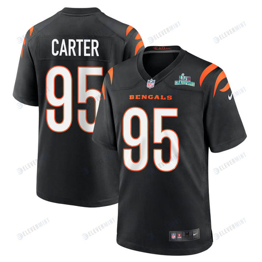 Zach Carter 95 Cincinnati Bengals Super Bowl LVII Champions Men Game Jersey - Black