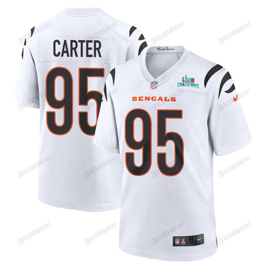 Zach Carter 95 Cincinnati Bengals Super Bowl LVII Champions Men Game Jersey - White